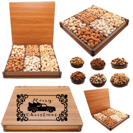 Holiday Snack Box with Premium Mixed Nuts, Secret Garden's, Christmas Gourmet Nuts Gift Baskets