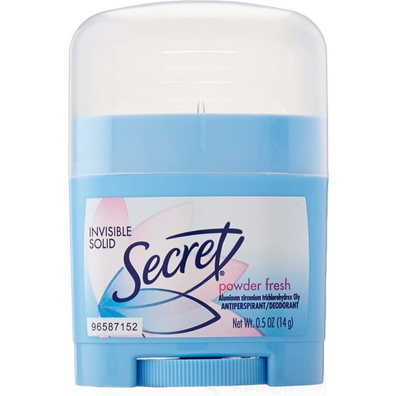 Secret Invisible Solid Anti-Perspirant & Deodorant, Powder Fresh 0.50 oz (Pack of 2)