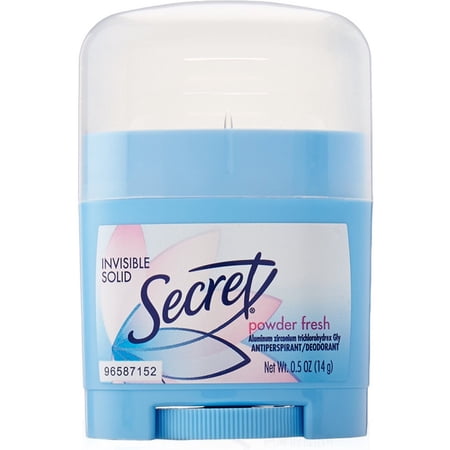 Secret Invisible Solid Anti-Perspirant & Deodorant, Powder Fresh 0.50 oz (Pack of 6)