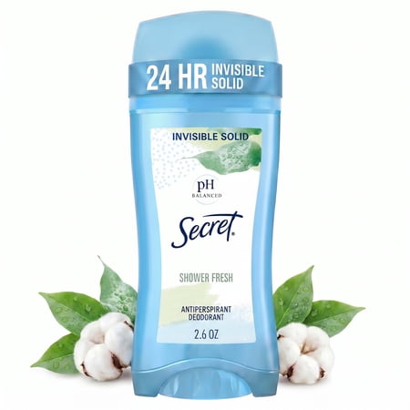 Secret Invisible Solid Antiperspirant Deodorant, Shower Fresh, 2.6 oz