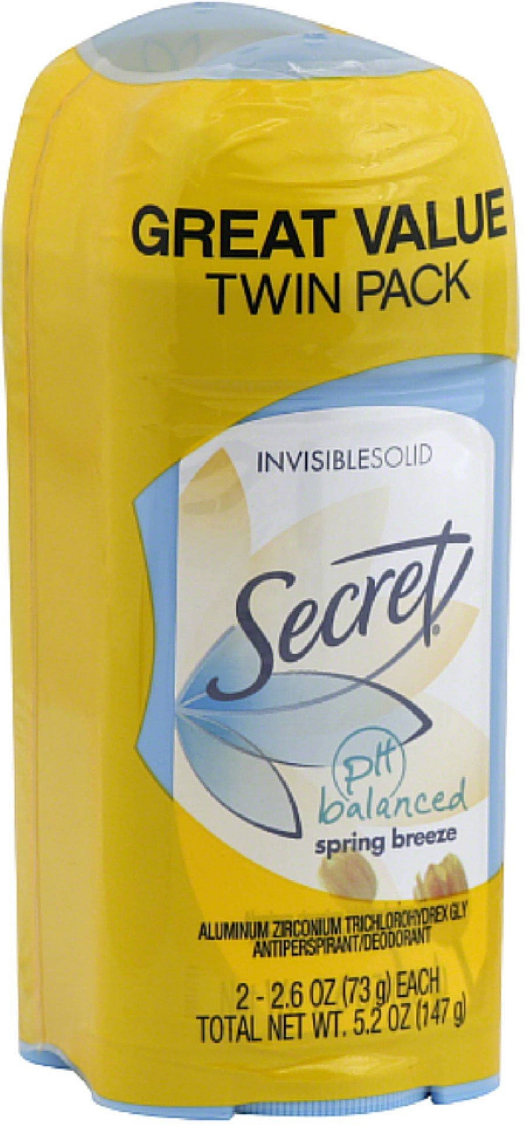 Secret Invisible Solid Antiperspirant & Deodorant, Twin Pack, Spring