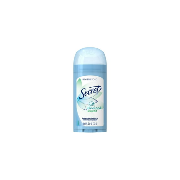 Secret Invisible Solid Antiperspirant Deodorant, Unscented - 2.6 oz - 2 Packs