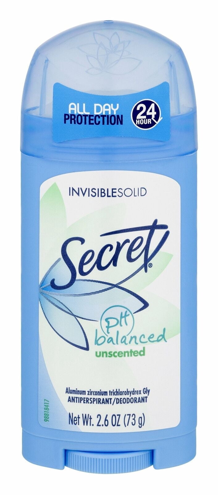 Secret Invisible Solid Antiperspirant, Unscented, 2.6oz, 2-Pack