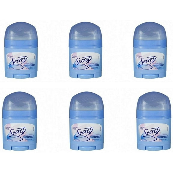 Secret Invisible Solid Antiperspirant and Deodorant, Powder Fresh, 0.5 Ounce Travel Size (Pack of 6)
