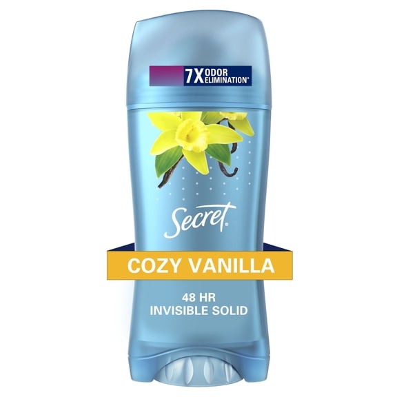 Secret Invisible Solid Female Antiperspirant and Deodorant, Vanilla Scent, 2.6 oz