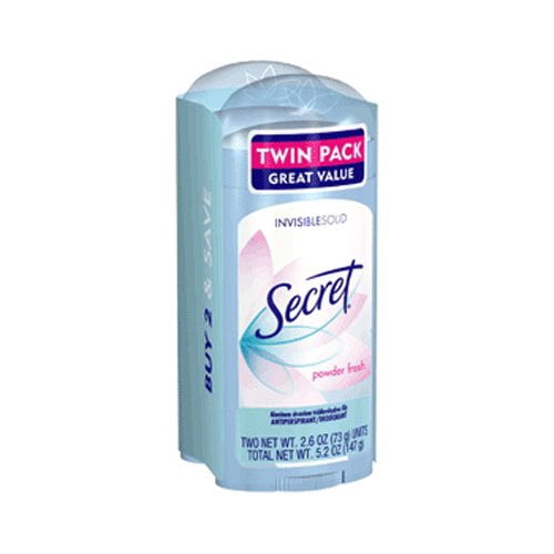 Secret Invisible Solid Powder Fresh Deodorant, Twin Pack - 5.2 Oz, 3 Pack
