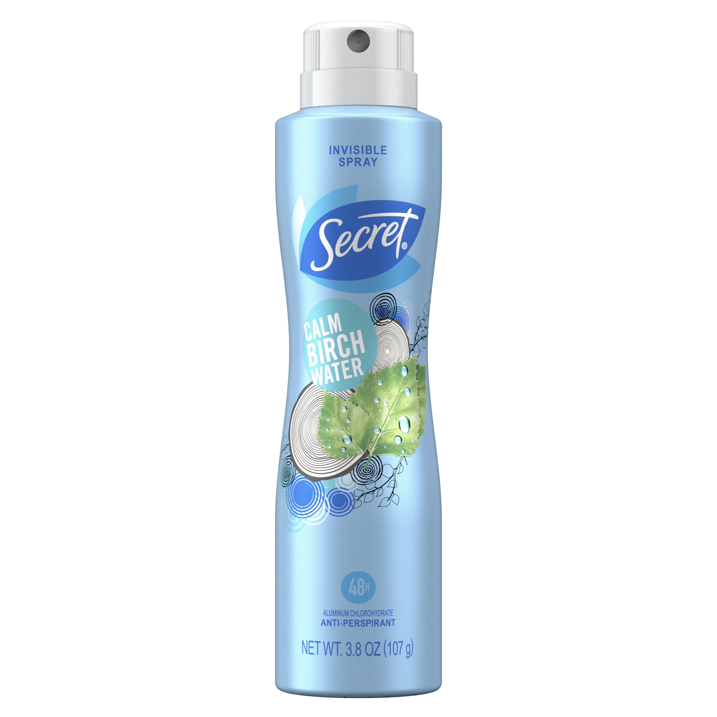 Secret Invisible Spray Antiperspirant Deodorant for Women Calm Birch Water 3.8 oz