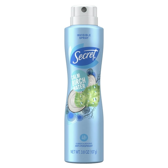 Secret Invisible Spray Antiperspirant Deodorant for Women Calm Birch Water 3.8 oz