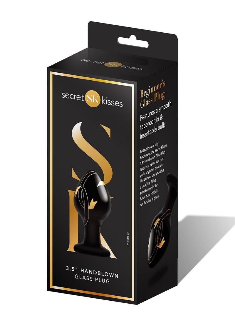 Secret Kisses 4" Handblown Glass Plug - Black/gold - Walmart.com