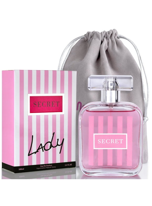 Secret Lady for Women - Combination of Fruity & Floral Notes with Pine Tree Base - Aromatic Fragrance for All Occasions - Great Gift Choice - Elegant 100 ml bottle with Shiny Suede Pouch