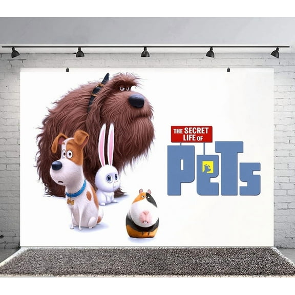 Secret Life of Pets Backdrop Banner Party Supplies Poster Movie Theme Background for Photography Kids Birthday Decorations