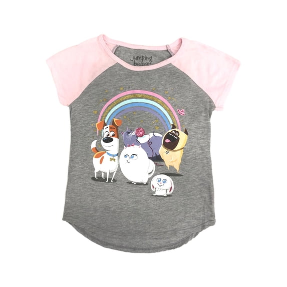 Secret Life of Pets Girls Gray Rainbow Short Sleeve T-Shirt Tee Shirt 7
