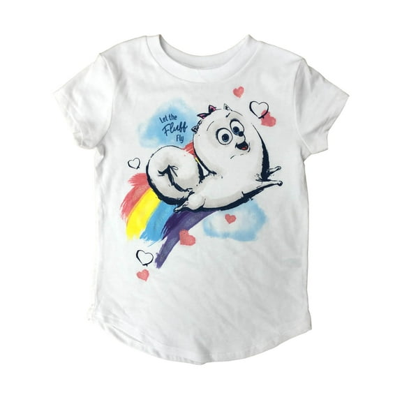 Secret Life of Pets Girls Let The Fluffy Fly Short Sleeve T-Shirt Tee Shirt 5