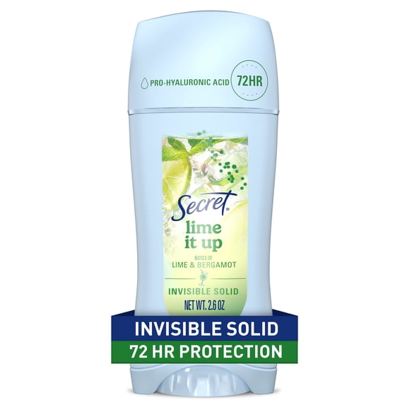 Secret Fresh Invisible Solid Antiperspirant & Deodorant for Women, Lime It Up, 2.6oz