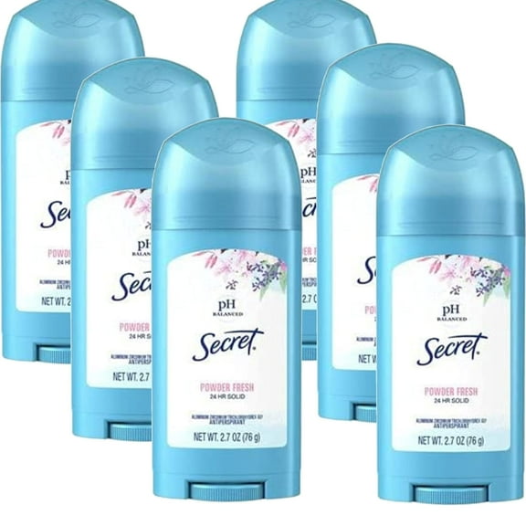 Secret Original Powder Fresh Women,S Solid Antiperspirant & Deodorant 2.7 Oz, Pack Of 6