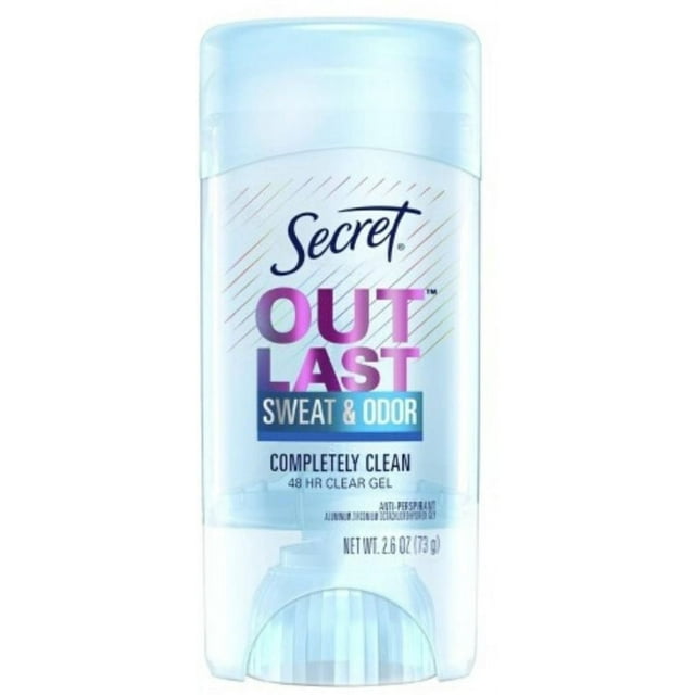 Secret Outlast Antiperspirant & Deodorant Clear Gel, Completely Clean 2.6 oz (Pack of 4)