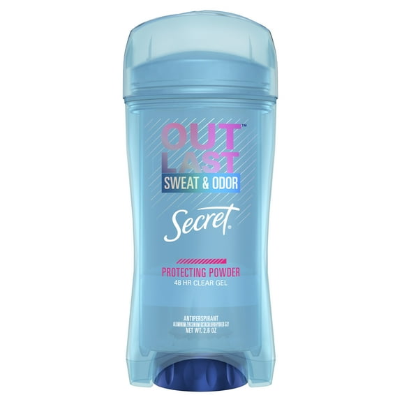 Secret Outlast Clear Gel Antiperspirant Deodorant For Women, Protecting Powder 2.6 Oz. - 2 Pack