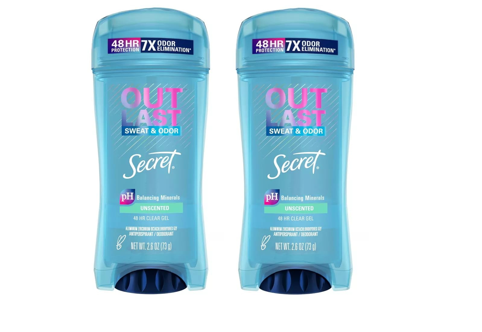 Secret Outlast Clear Gel Antiperspirant Deodorant For Women, Protecting Powder 2.6 Oz. - 2 Pack