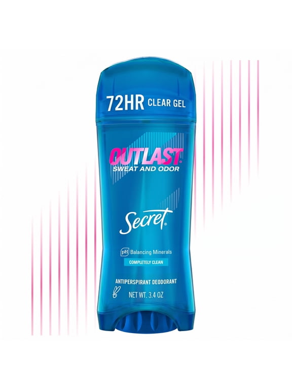 Outlast Antiperspirant Deodorant for Women, Clear Gel, Completely Clean, 3.4 oz