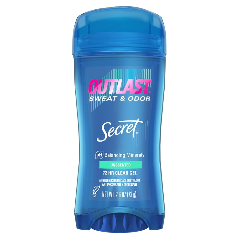 Secret, Antiperspirant Deodorant, Unscented, 2.6 oz, Clear Gel
