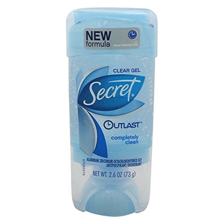 Secret Outlast Completely Clean Scent Women's Clear Gel Antiperspirant & Deodorant 2.6 Oz (Pack of 20)