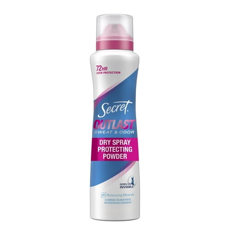 Secret Outlast Dry Spray Antiperspirant Deodorant for Women, Protection Powder, 4.1 oz