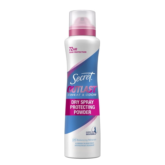 Secret Outlast Dry Spray Antiperspirant Deodorant for Women, Protection Powder, 4.1 oz
