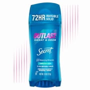 Secret Outlast Invisible Solid Antiperspirant Deodorant, Completly Clean, 72 Hr Sweat & Odor Protection, 2.6 oz