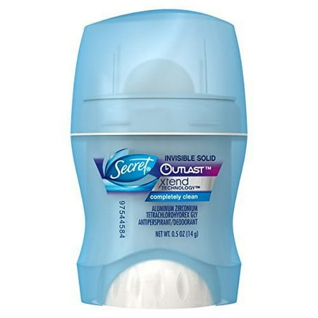Secret Outlast Invisible Solid Antiperspirant and Deodorant, Completely Clean Scent, 0.5 Ounce (Pack of 14)
