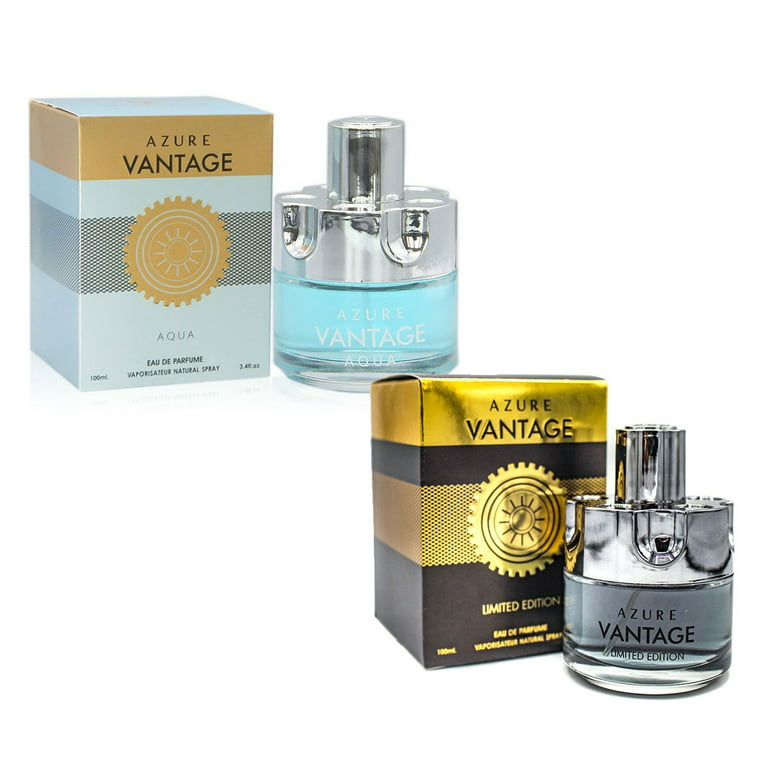 Secret Plus Azure Vantage Aqua and Azure Vantage Limited Edition Kit Cologne for Men / Eau de Parfum Natural Spray Vaporizateur 3.4 oz 100 ml / Fl2106