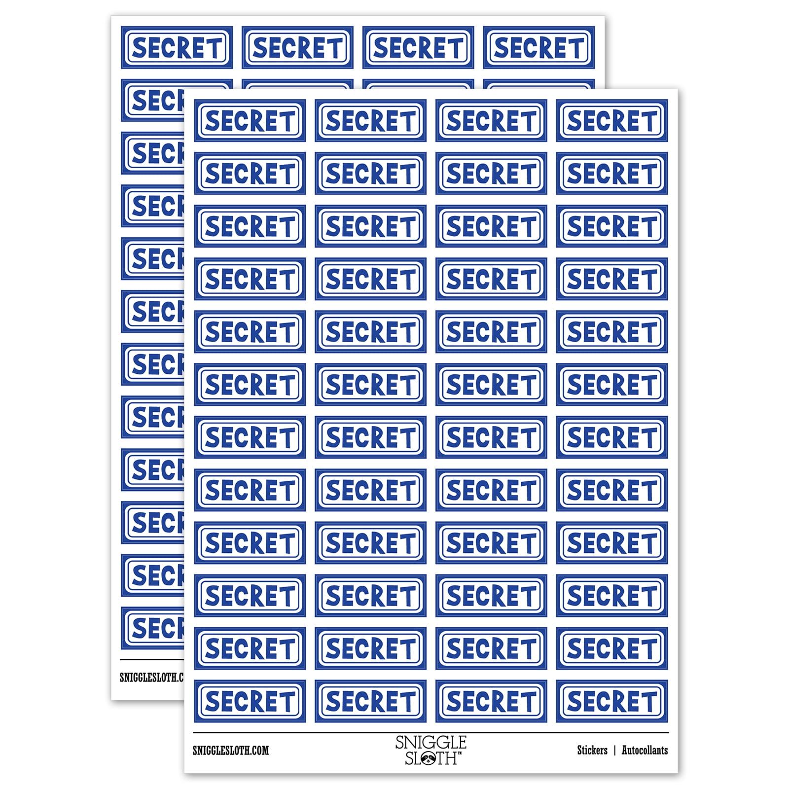 Secret Reversed Sticker Set - Dark Blue - Matte Finish - 1.25