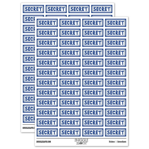 Secret Reversed Sticker Set - Dark Blue - Matte Finish - 1.25" Mini