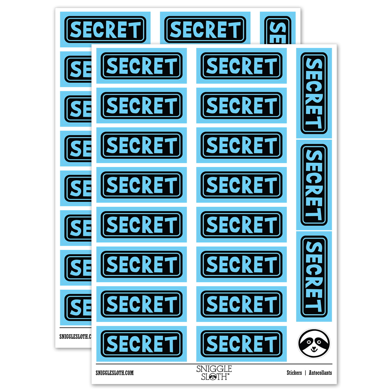 Secret Reversed Sticker Set - Light Blue - Matte Finish - 2.00