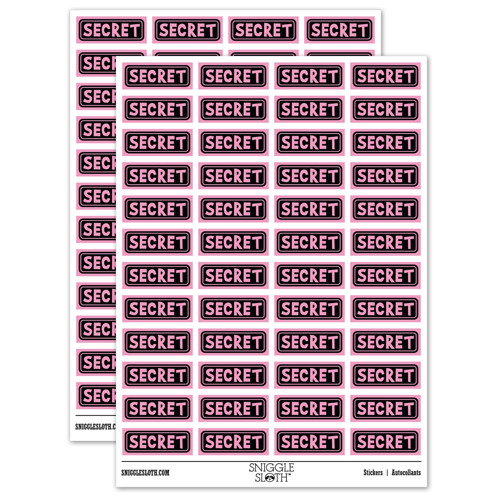 Discreet Sticker Secret Reversed Sticker Set - Light Pink - Matte Finish - 1.25
