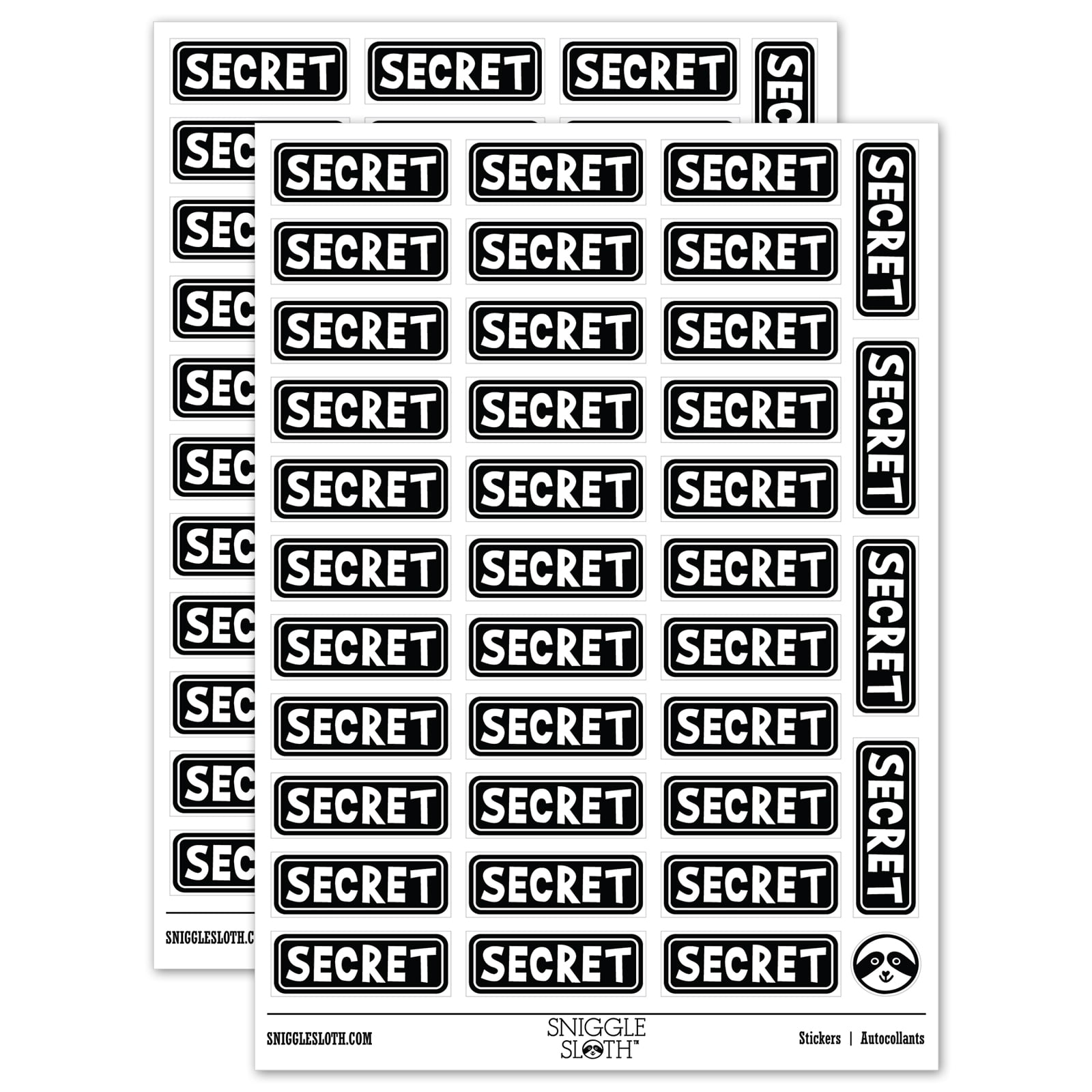 Secret Reversed Sticker Set - White - Matte Finish - 1.5