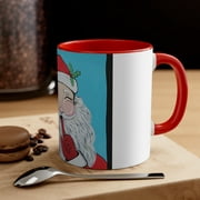 Secret Santa Accent Coffee Mug, 11oz (Peculiar Paintings Collection)