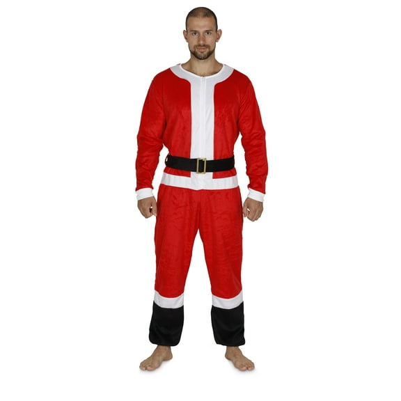 Secret Santa Mens and Womens Union Suit Christmas Pajama, Santa, Size: S/M