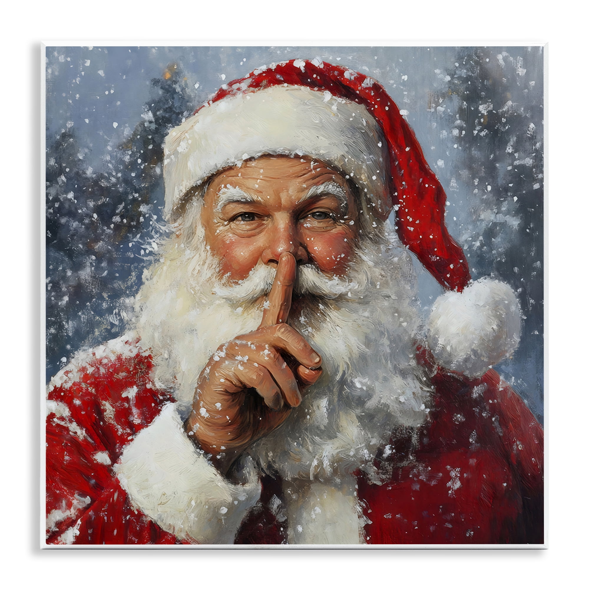 Secret Santa Shh Wall Plaque Art, design by Petal Prints Design