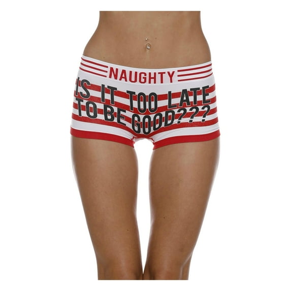 Secret Santa Womens Panties Christmas Briefs Boyshorts Holiday Underwear, Naughty, Size: X-Large