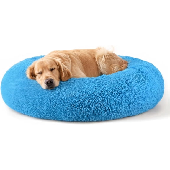 Secret Scope 20" Cat Dog Bed - Plush Round Pet Bed with Raised Edge for Small Medium Dogs & Cats, Machine Washable (Coffee Brown)
