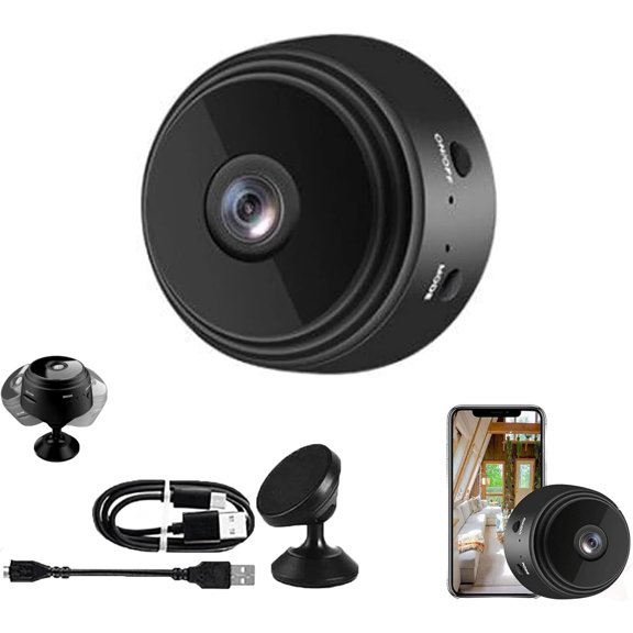 Secret Scope Camera, Secret Scope Mini Security Camera, Mini Wire-Free Monitor with Night Vision Function, WiFi Camear Outdoor Wireless 1080p HD (Black, 1)