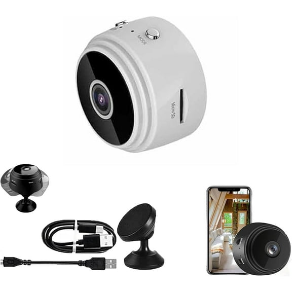 Secret Scope Camera, Secret Scope Mini Security Camera, Mini Wire-Free Monitor with Night Vision Function, WiFi Camear Outdoor Wireless 1080p HD (White, 1)