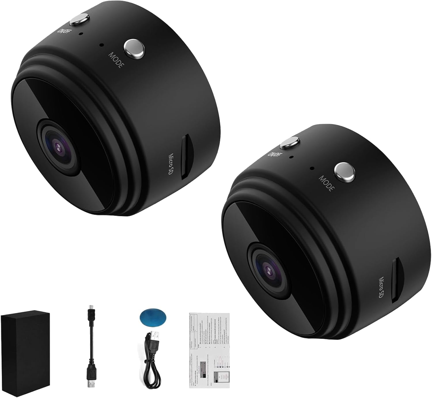 Secret Scope Camera, Secret Scope Security Camera, Outdoor Wireless 1080P HD WiFi and with Night Vision (Black-2Pc)