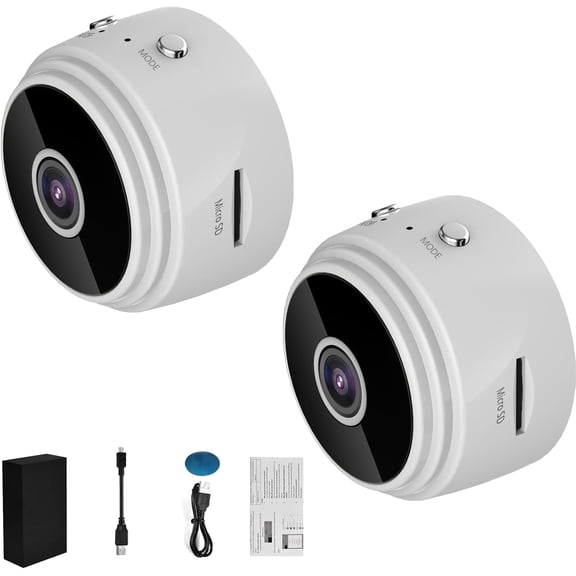 Secret Scope Camera, Secret Scope Security Camera, Outdoor Wireless 1080P HD WiFi and with Night Vision (White-2Pc)