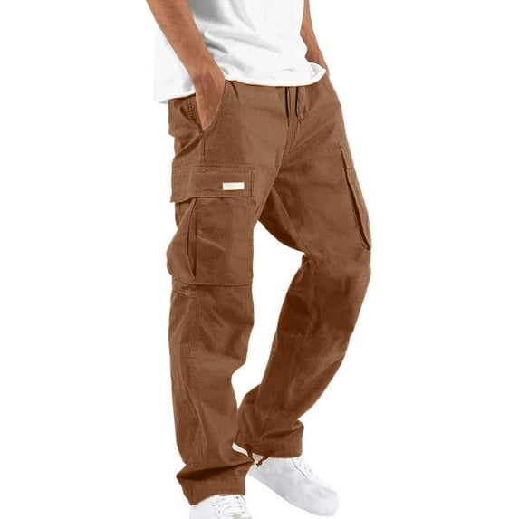 Secret Scope Men's Cargo Jogger Pants - Tactical Multi-Pocket Workwear with Drawstring for Hiking, Casual, Streetwear (Multiple Colors)