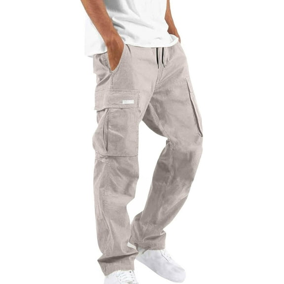 Secret Scope Men's Cargo Jogger Pants - Tactical Multi-Pocket Workwear with Drawstring for Hiking, Casual, Streetwear (Multiple Colors)