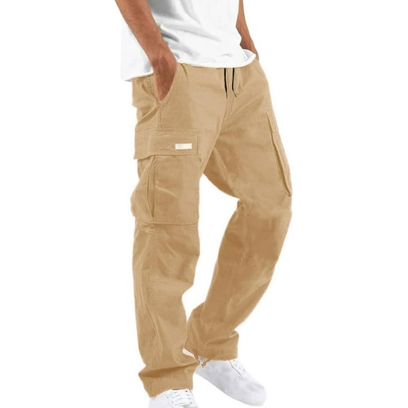 Secret Scope Men's Cargo Jogger Pants - Tactical Multi-Pocket Workwear with Drawstring for Hiking, Casual, Streetwear (Multiple Colors)