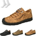 thumbnail image 1 of Secret Scope Men's Genuine Leather Loafers - Slip-On Orthopedic Shoes with Side Zipper, Non-Slip Sole & Anti-Collision Toe (Multiple Colors), 1 of 8