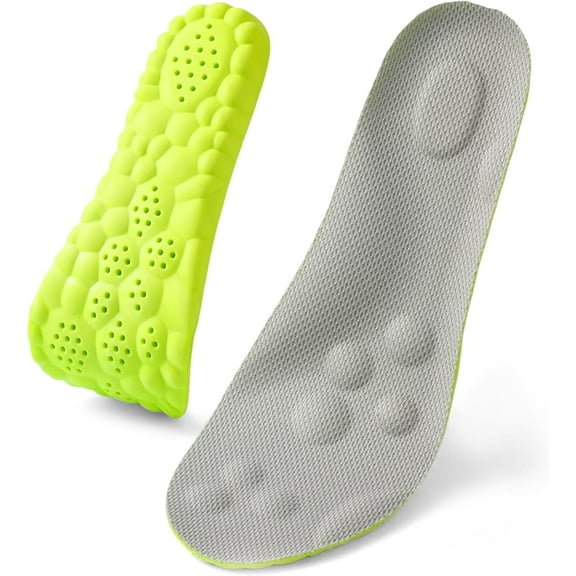 Secret Scope Orthotic Shoe Insoles - 2 Pairs Memory Foam Arch Support for Men & Women, Plantar Fasciitis Relief (Orange, XL Men 10.5-12)