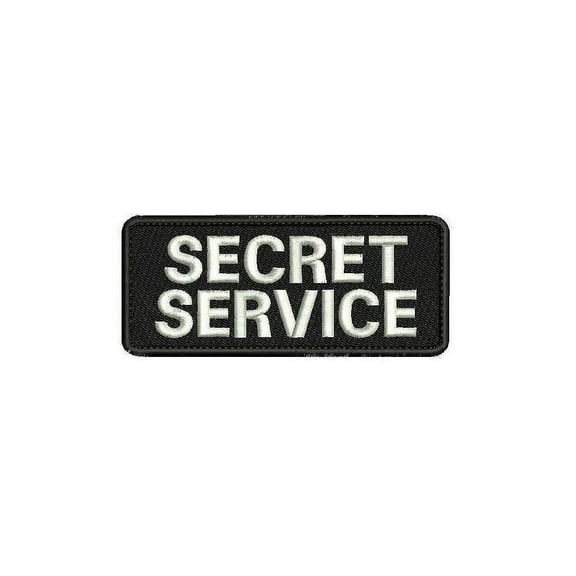 Secret Service Embroidery Patches Hook On Back Embroidered Iron On Patch Sew On For Clothing Applique For Jackets, Hats, Backpack Repair Patches